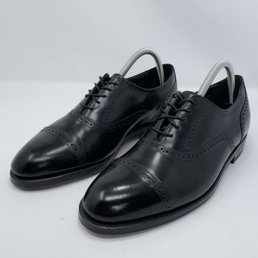 NOS Florsheim Imperial Mens 8D Black Leather Cap Toe Oxford Shoes USA Made Derby